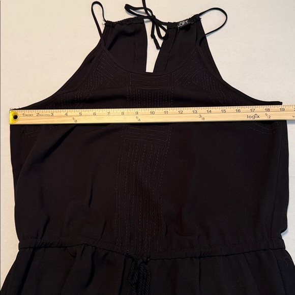 LOFT Black Halter Eyelet Neck with Tie Waist Romper Size M - Picture 8 of 15